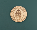 MDF Durga face pre marked round base for DIY painting and decorative craft projects