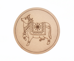 MDF cow motif pre marked round base for DIY painting and decorative craft projects