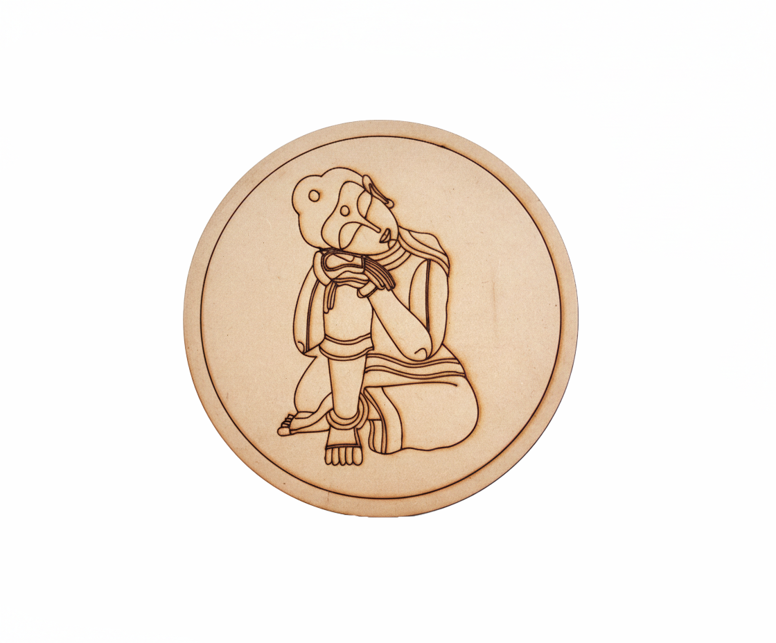 MDF Krishna pre marked DIY painting base round laser cut wall art board