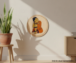 Painted MDF Krishna pre marked DIY painting base round laser cut wall art board, mounted on wall