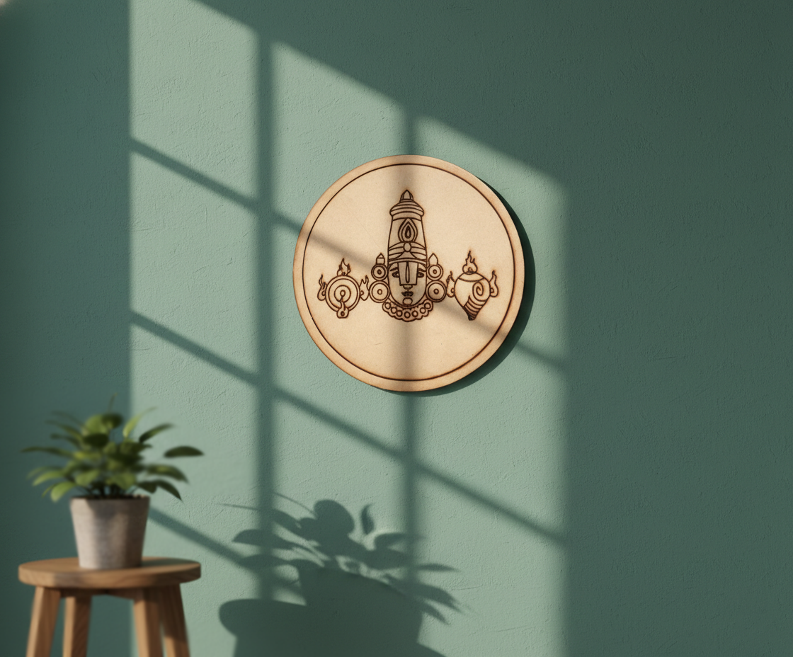 MDF Balaji pre marked DIY painting base round laser cut wall art board , mounted on wall