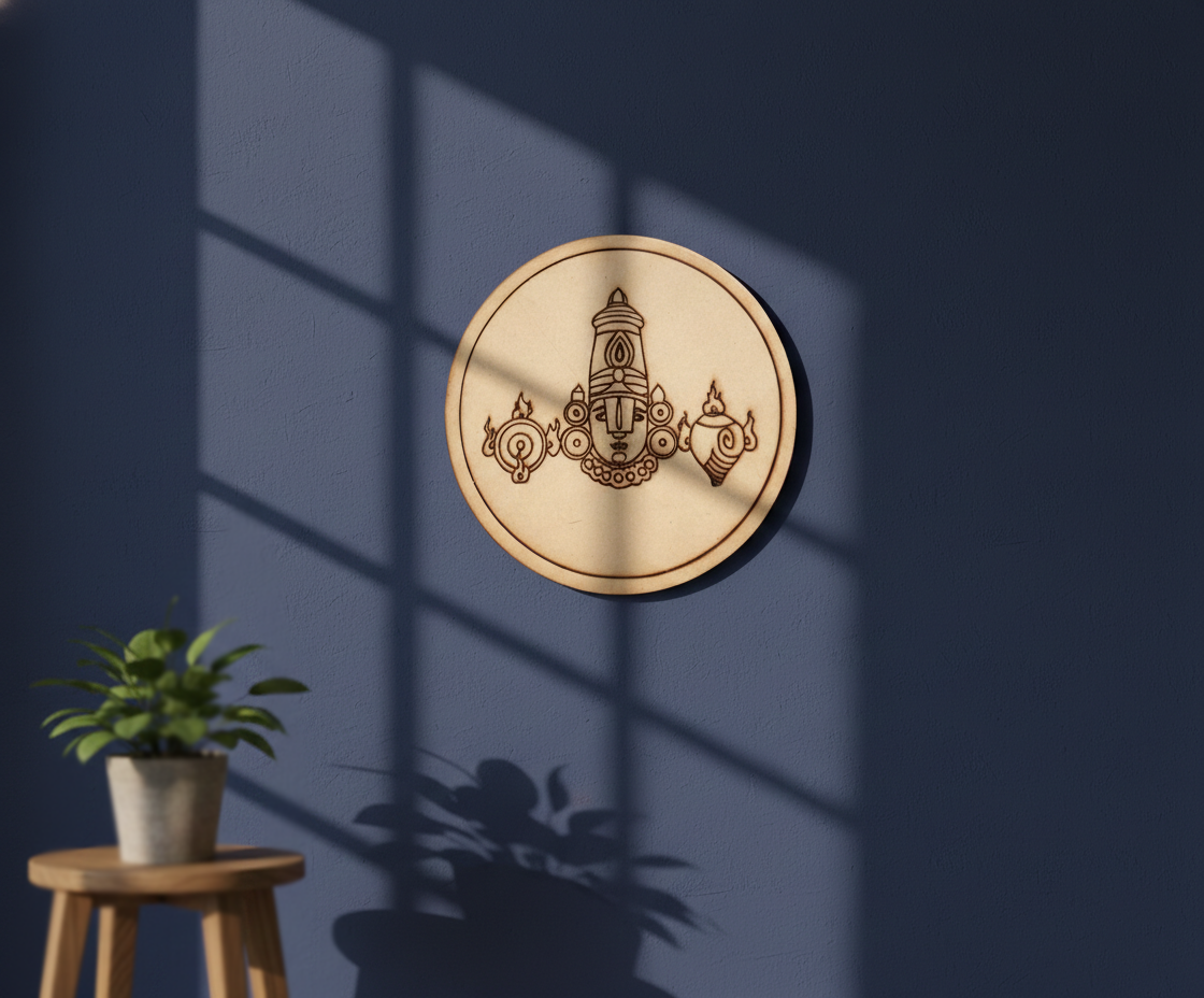 MDF Balaji pre marked DIY painting base round laser cut wall art board , mounted on wall