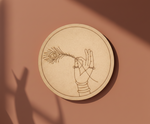 MDF Krishna hand pre marked DIY painting base round laser cut wall art board hanging on wall