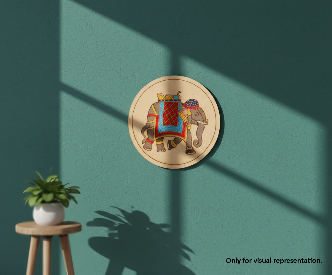 Painted MDF Elephant Pre Marked DIY Painting Base hanging on wall