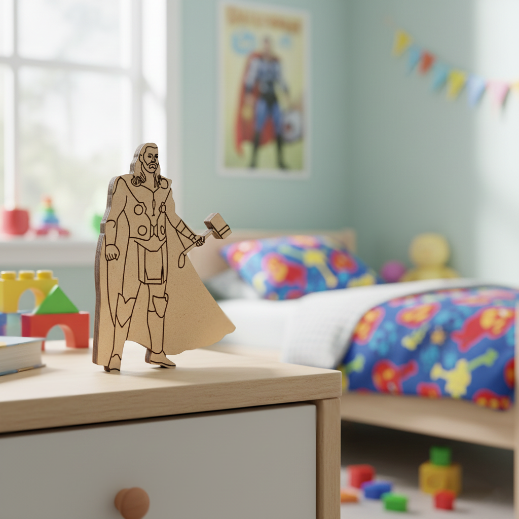 DIY MDF Hammer Warrior Cutout for Painting & Wall Decor