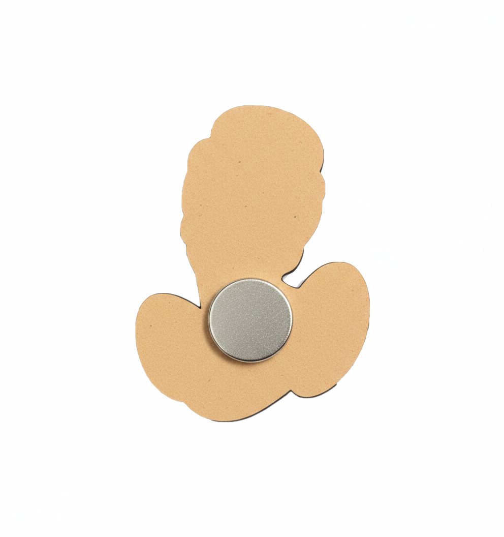 backside of MDF Princess Fridge Magnet DIY Craft Cutout Decor Gift Combo unpainted base