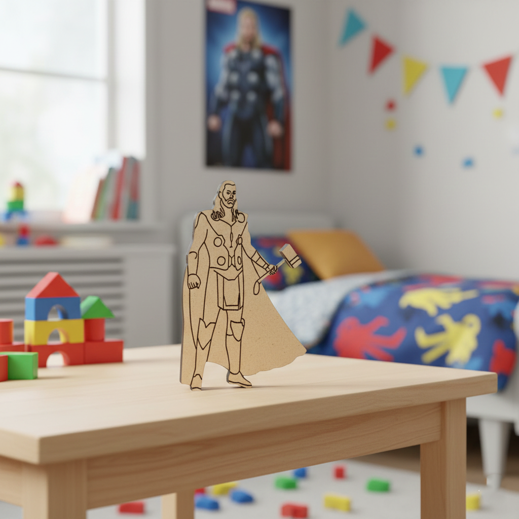 DIY MDF Hammer Warrior Cutout for Painting & Wall Decor