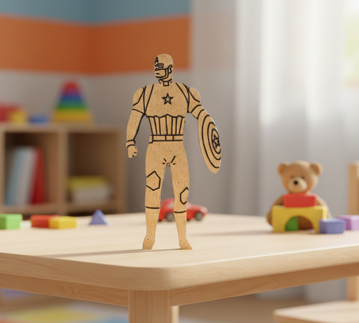 DIY MDF Superhero Figure Cutout for Painting & Crafts