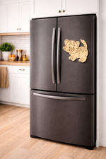 MDF Cute Cat Fridge Magnet DIY Craft Cutout Decor Gift Combo unpainted base, mounted on fridge 