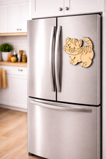 MDF Cute Cat Fridge Magnet DIY Craft Cutout Decor Gift Combo unpainted base, mounted on fridge 