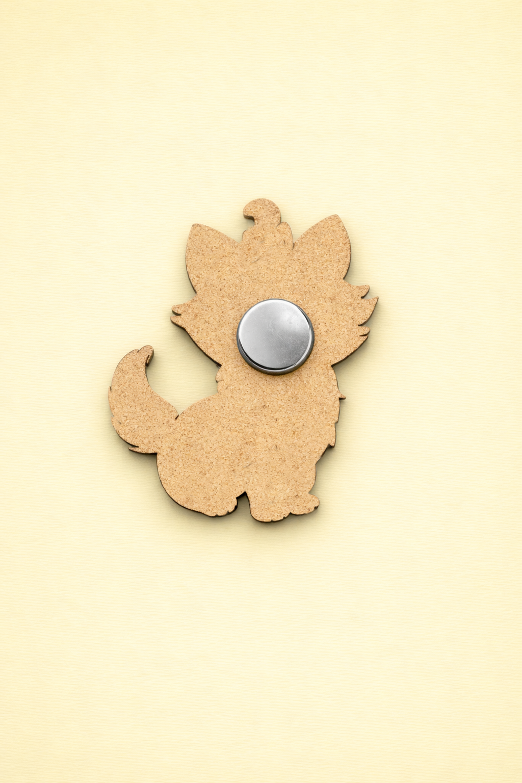 backside of MDF Cute Kitten Fridge Magnet DIY Craft Cutout Decor GiftSet unpainted base