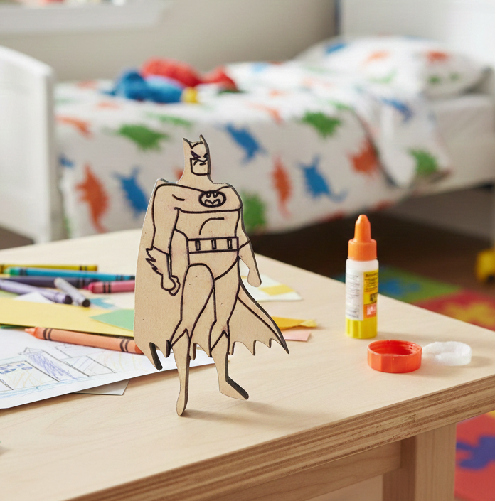 DIY MDF Caped Superhero Figure Cutout for Painting
