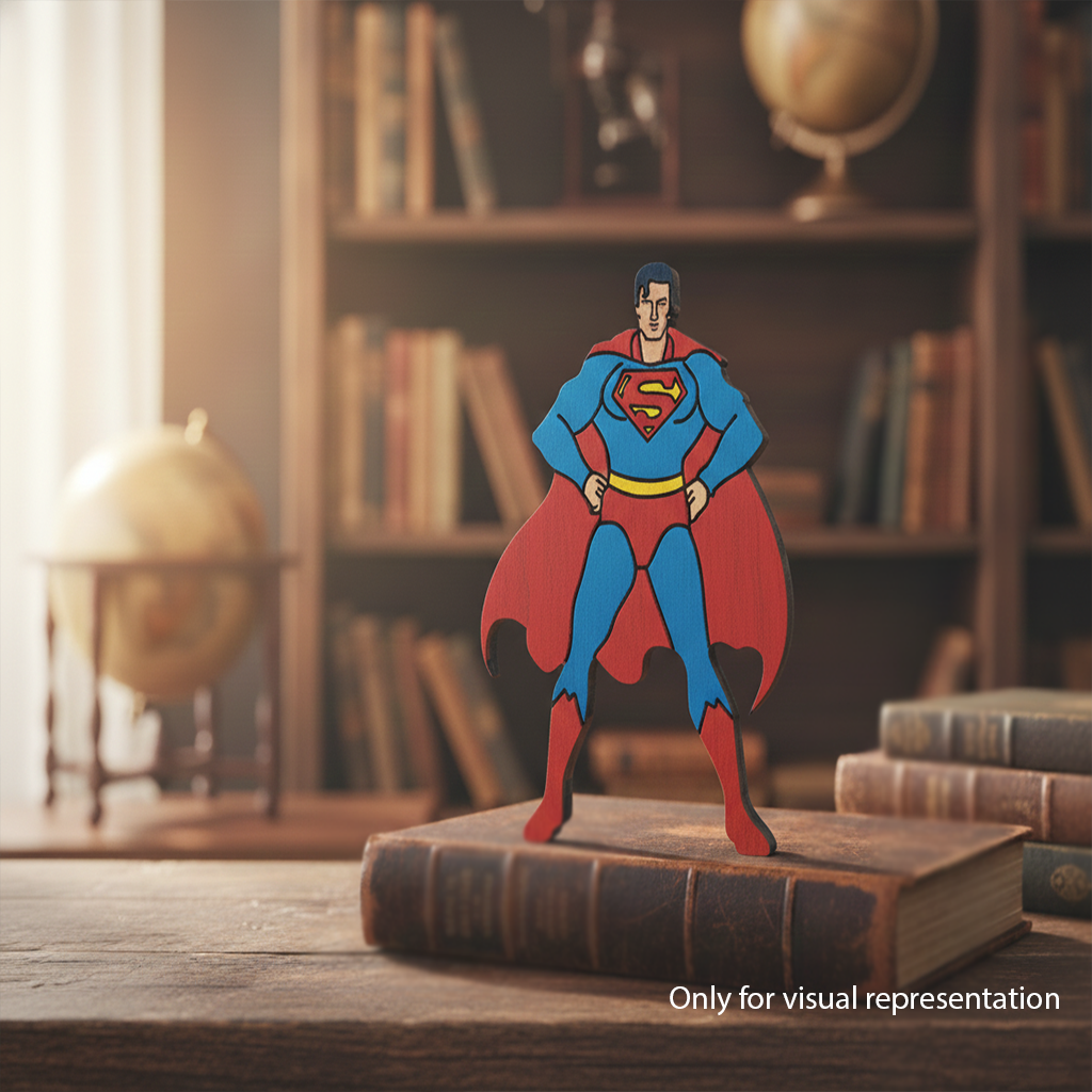 DIY MDF Flying Superhero Figure Cutout for Painting