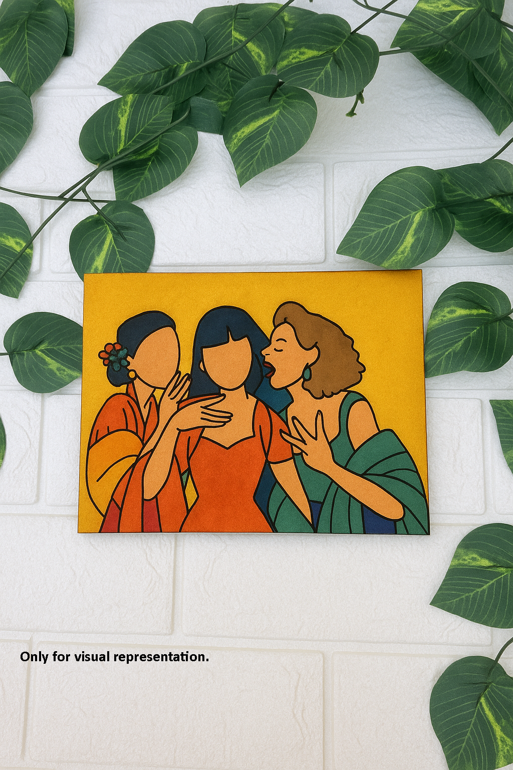 DIY traditional women painting kit on MDF board