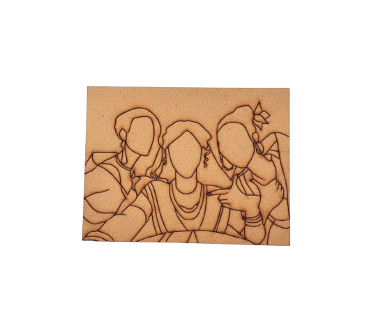 DIY traditional painting MDF board with three women design