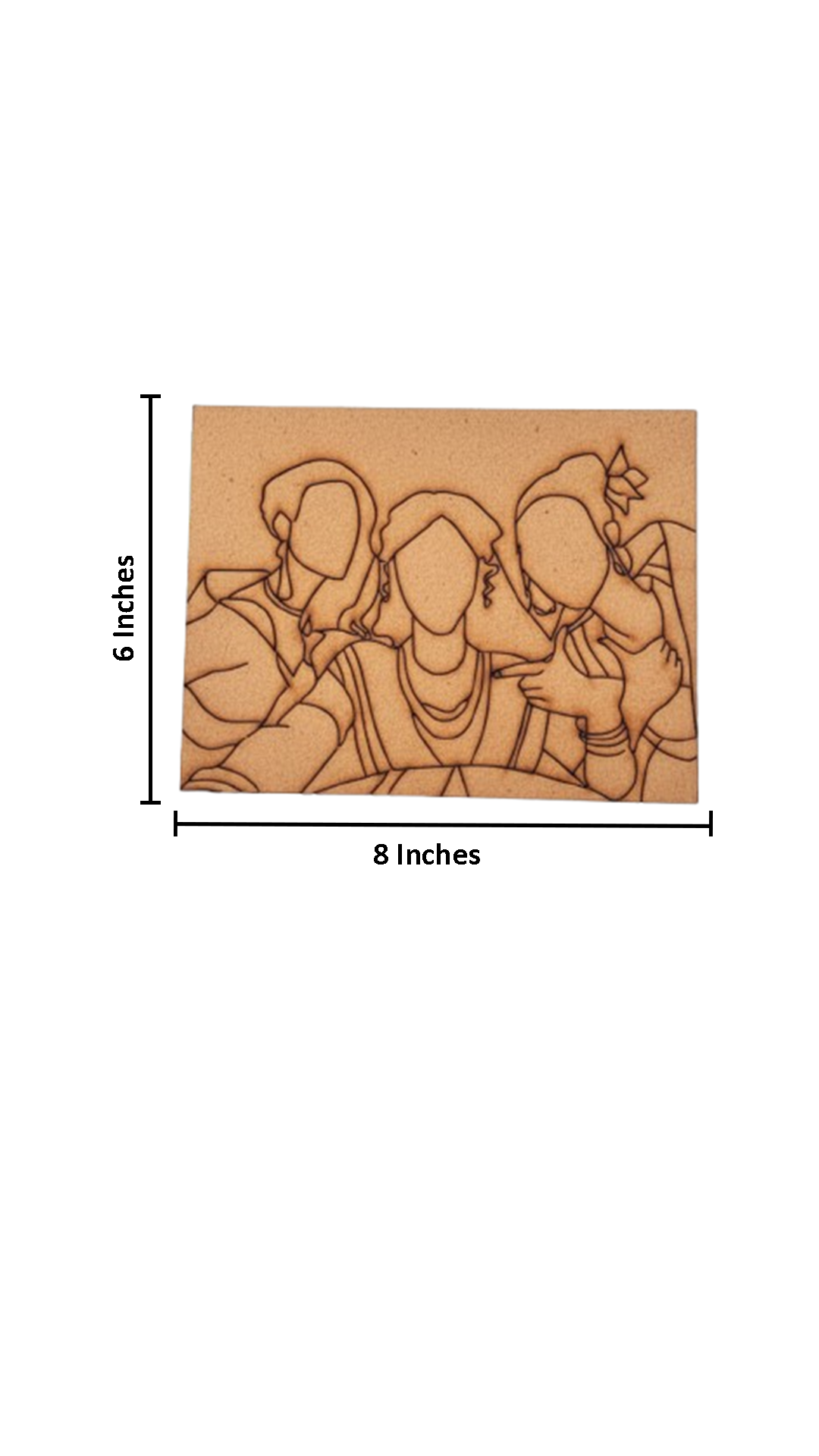 DIY traditional painting MDF board with three women design