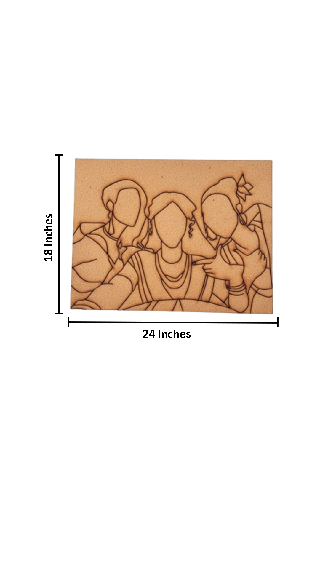 DIY traditional painting MDF board with three women design