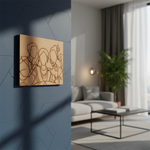 DIY traditional painting MDF board with three women design hanging on wall
