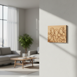 DIY traditional painting MDF board with three women design hanging on wall