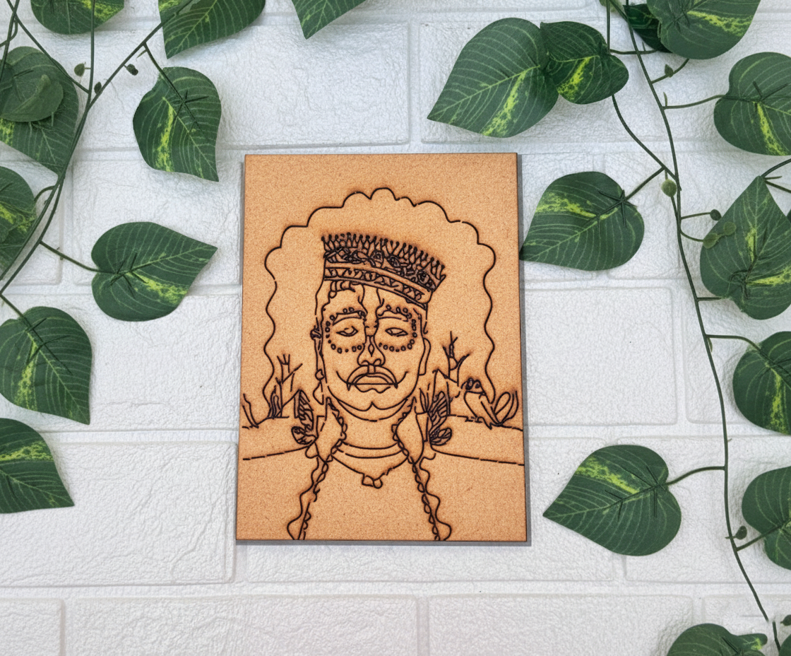 DIY Tribal Portrait Painting Kit – Ethnic Man with Crown – MDF Craft Base for Coloring
