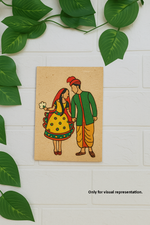Hand-painted colorful version of DIY Punjabi couple painting kit – for visual representation of finished traditional wall art