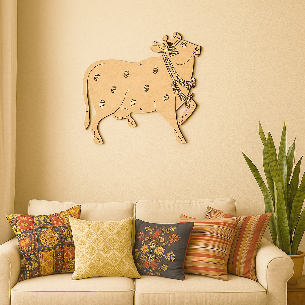 DIY MDF Cow Wall Art Base for Painting & Home Decor