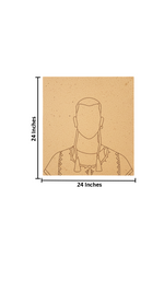 Unpainted MDF Tribal Warrior Portrait Base – DIY Art Kit with size