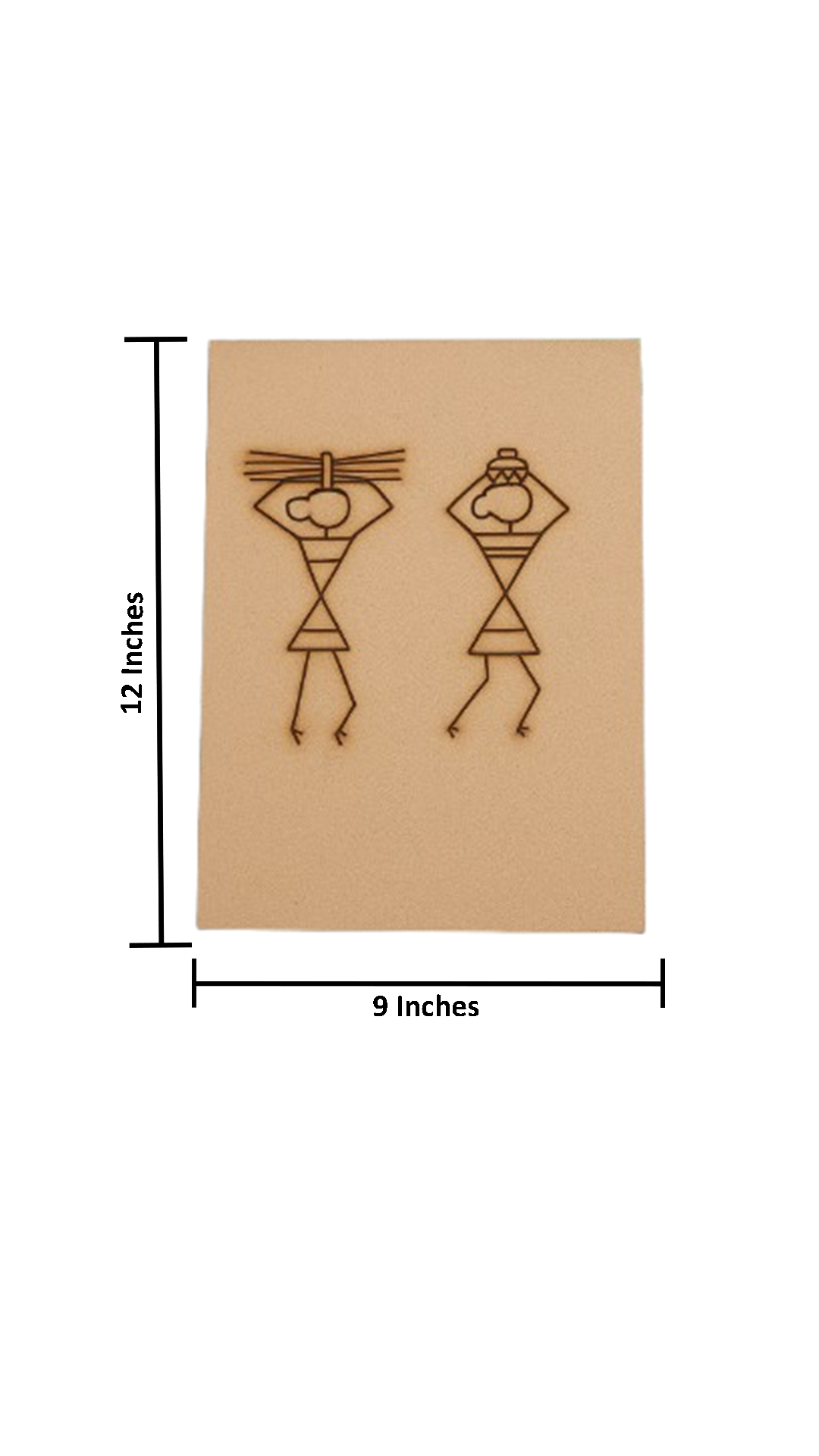 Unpainted MDF Traditional Warli Art Panel with Tribal Dance and Music Design with size