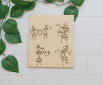 DIY Warli tribal musicians MDF painting base with engraved outlines – traditional art craft board