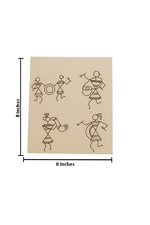 DIY Warli tribal musicians MDF painting base with engraved outlines – traditional art craft board with size