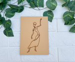 DIY traditional tribal woman MDF painting base with engraved outline – craft board for painting