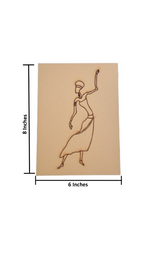 DIY traditional tribal woman MDF painting base with engraved outline – craft board for painting with size