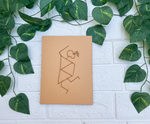 DIY MDF traditional painting base with engraved Warli dancing lady design, perfect for hand painting.