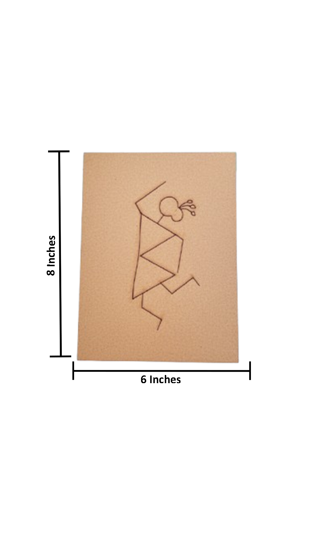DIY MDF traditional painting base with engraved Warli dancing lady design, perfect for hand painting with size