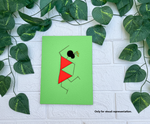 Hand-painted Warli tribal lady on MDF board in red and green for visual representation.