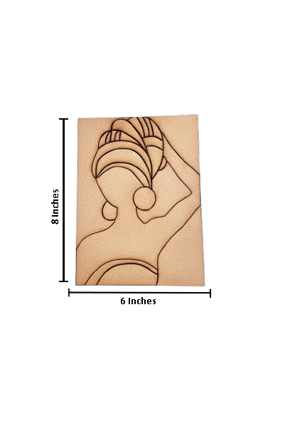 Unpainted DIY African Woman Silhouette Pre-Marked MDF Painting Board – Wall Décor Kit with size
