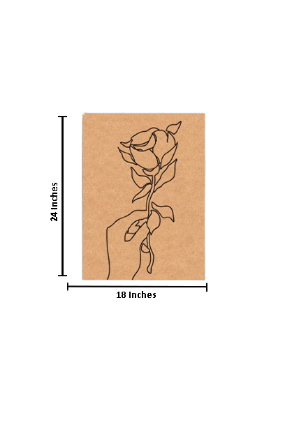 DIY pre-marked MDF traditional painting board with hand holding rose outline with size