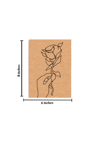 DIY pre-marked MDF traditional painting board with hand holding rose outline with size