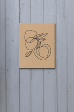 DIY MDF traditional painting kit with pre-marked peach fruit design – unpainted base