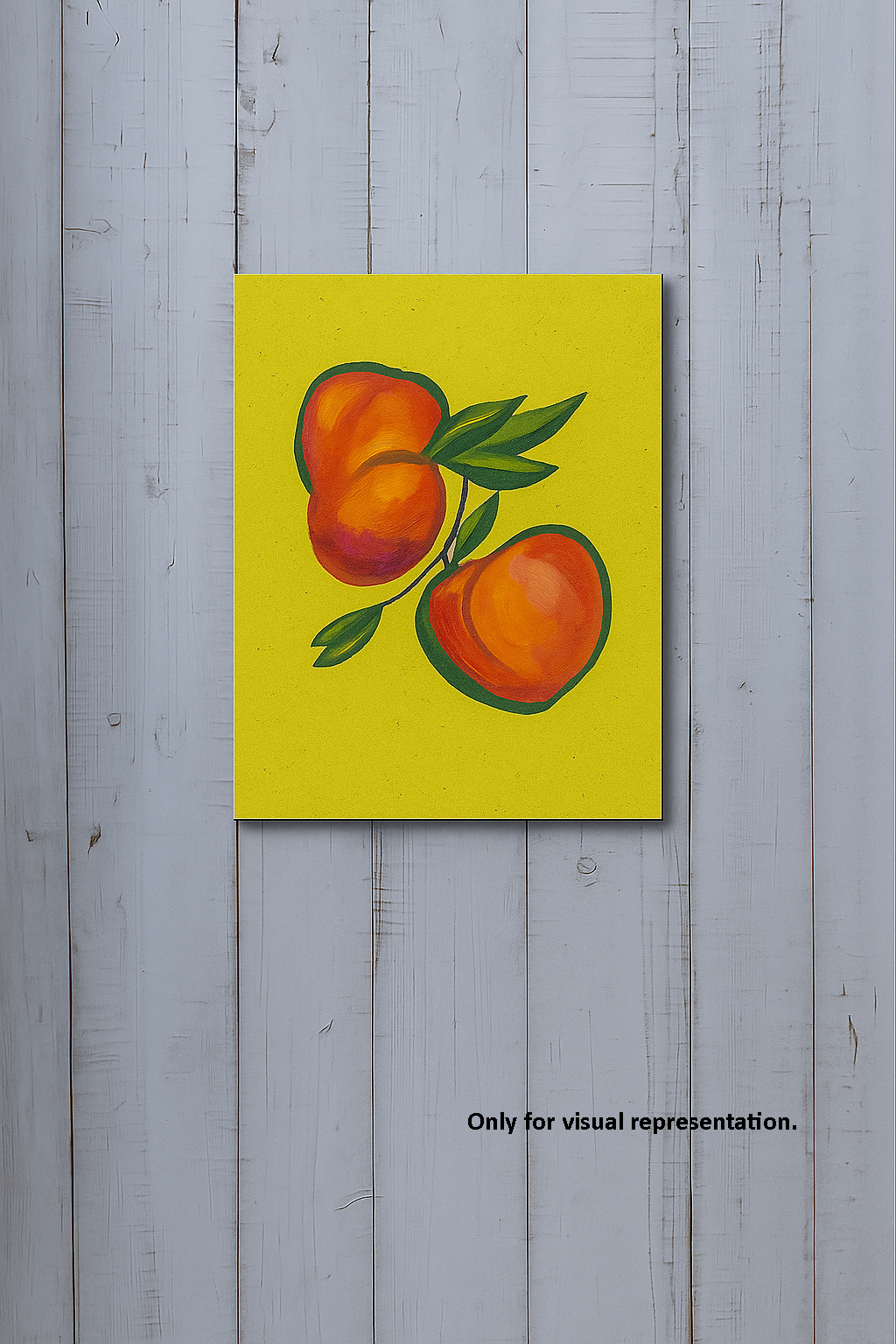 DIY MDF traditional painting kit with pre-marked peach fruit design 