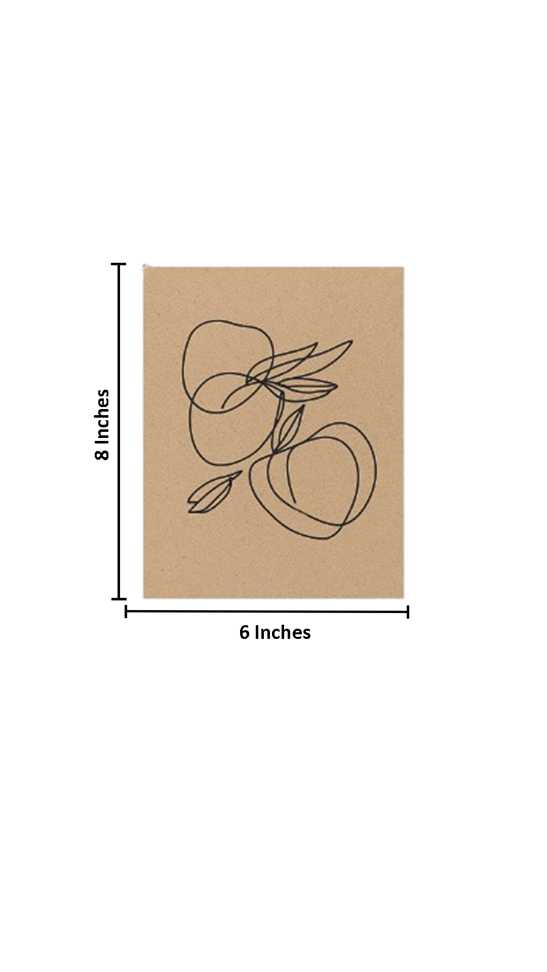 DIY MDF traditional painting kit with pre-marked peach fruit design – unpainted base with size