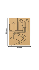 Unpainted MDF pre-marked arched poolside design – DIY modern wall art board with size