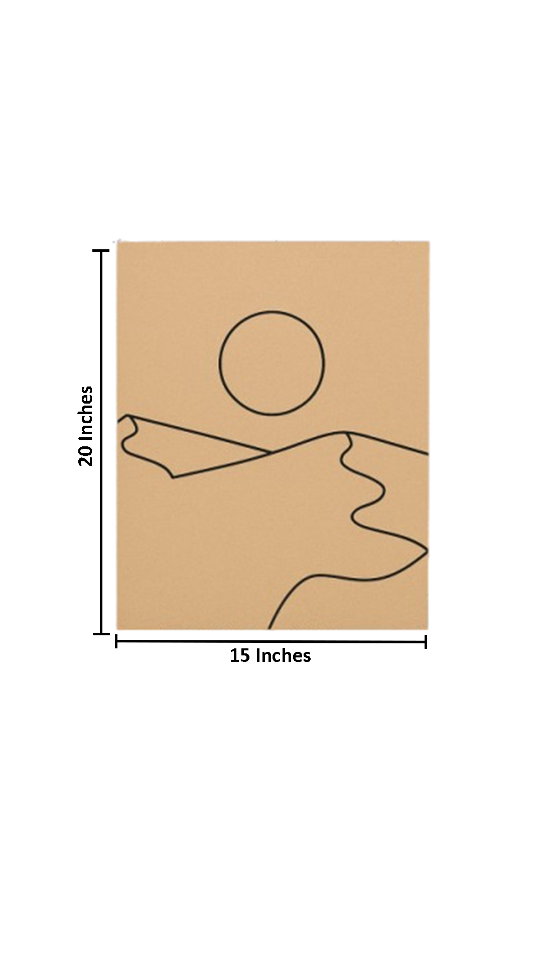 Pre-marked MDF board with outlined desert sunset design for DIY painting craft activity with size