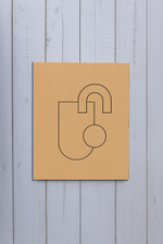 Unpainted MDF pre-marked modern open lock design – DIY art board