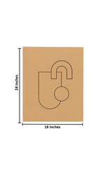 Unpainted MDF pre-marked modern open lock design – DIY art board with size