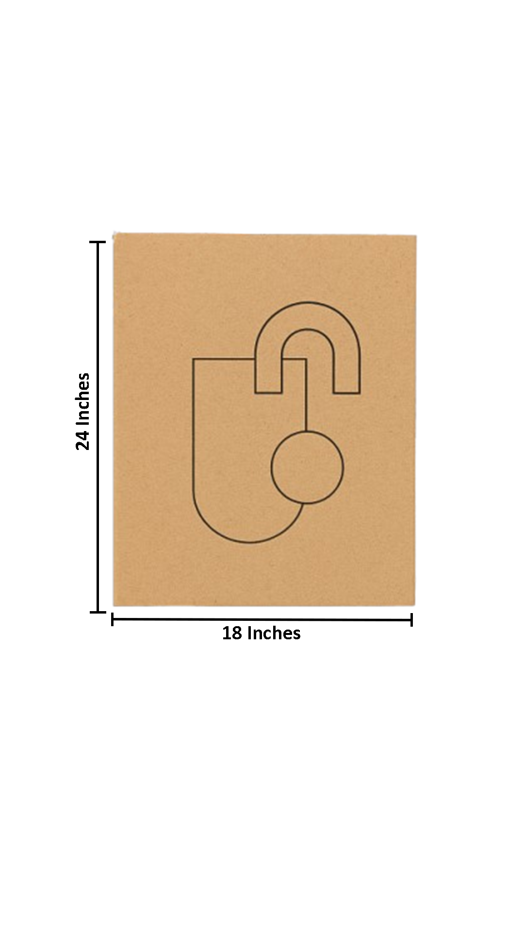 Unpainted MDF pre-marked modern open lock design – DIY art board with size