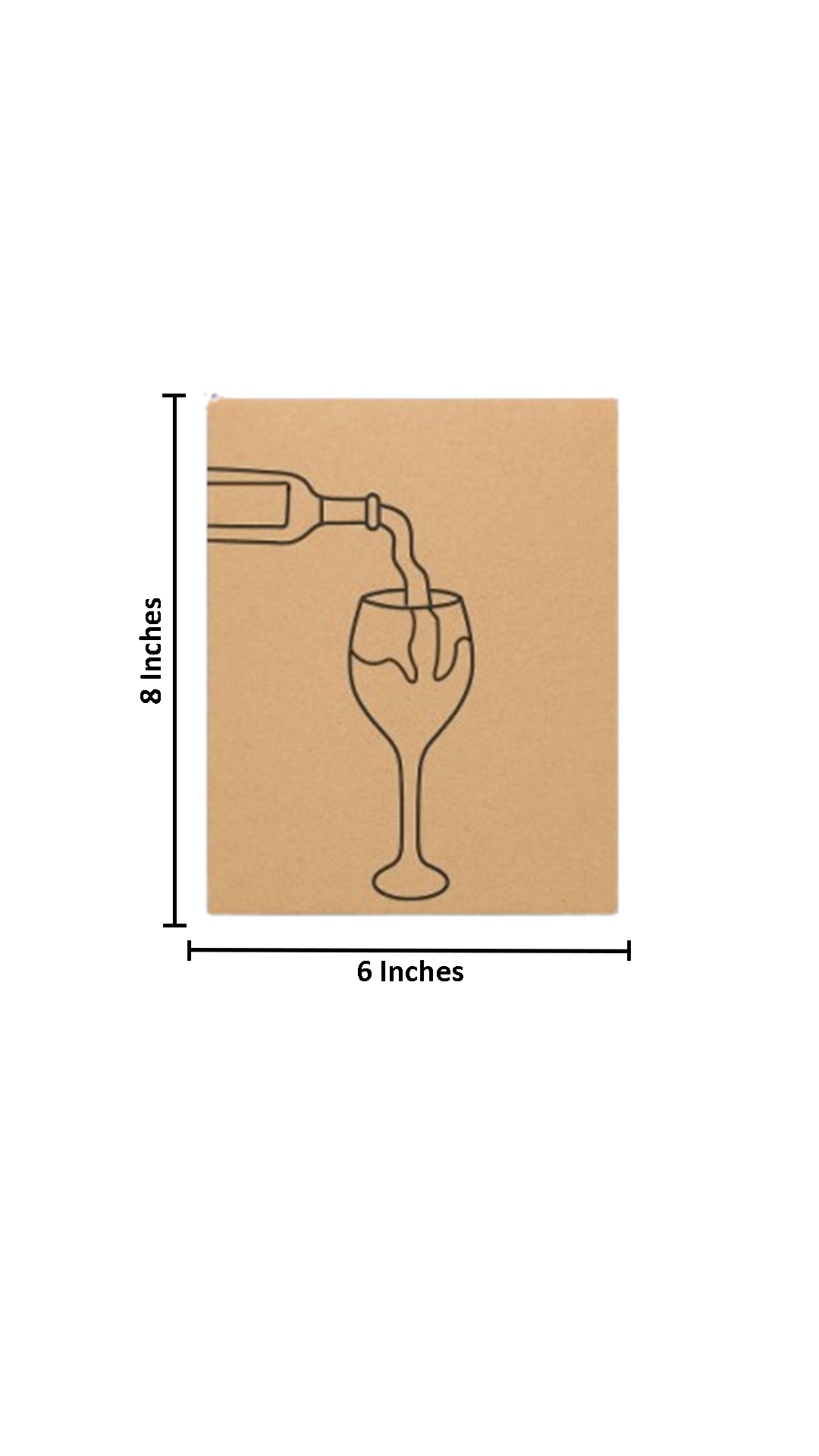 Pre-marked MDF board with wine pouring into glass design – outline engraving with size