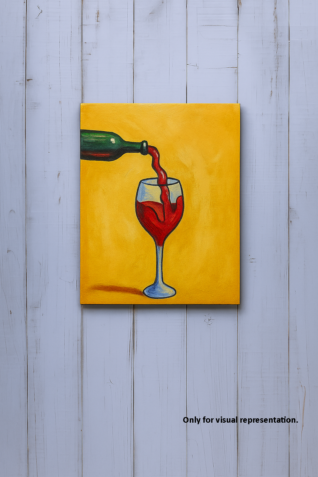 MDF board with wine pouring into glass design – outline engraving