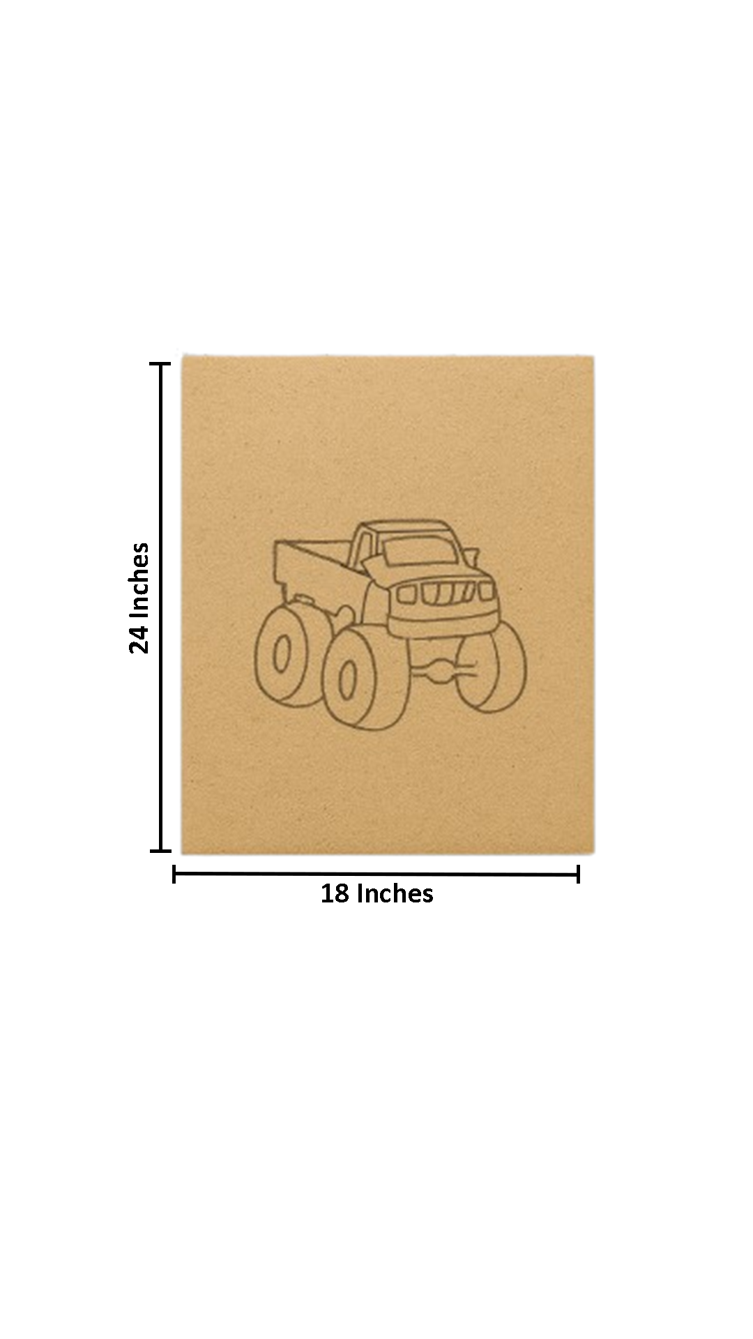 DIY traditional painting of a monster truck on MDF board – perfect for kids to paint with size