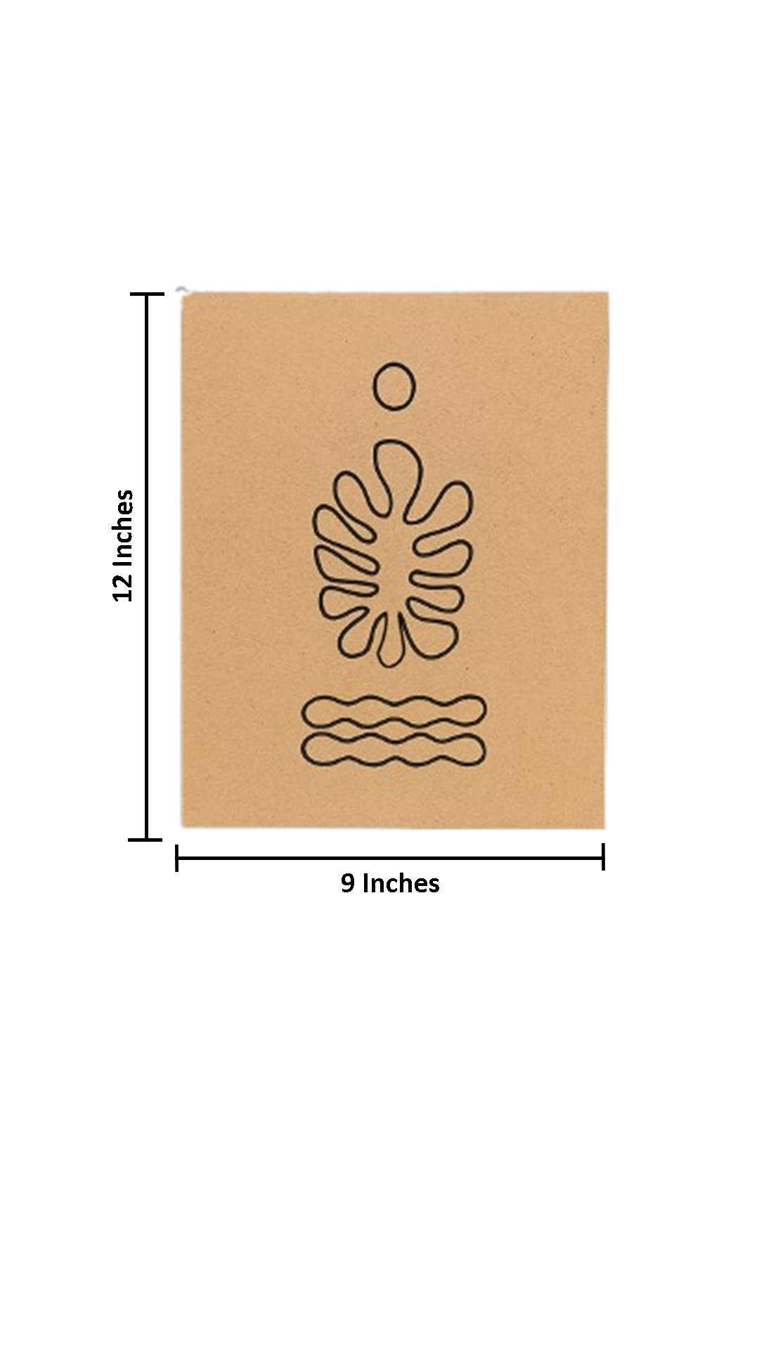 DIY traditional abstract painting panel with engraved outline on MDF board with size